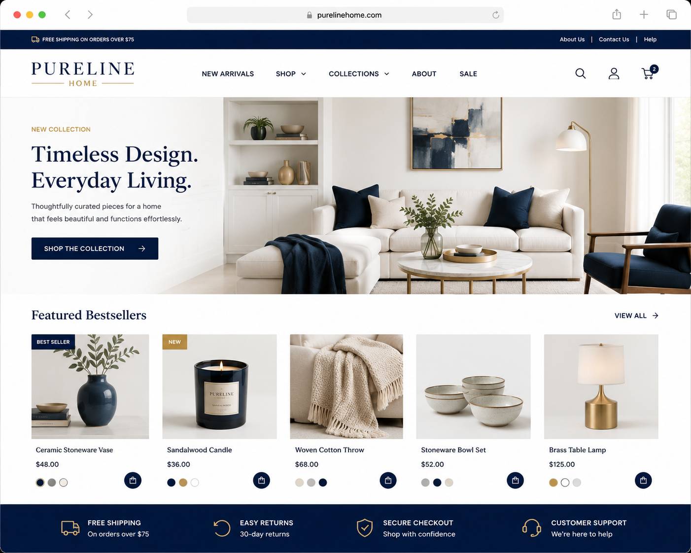 E-commerce website design example