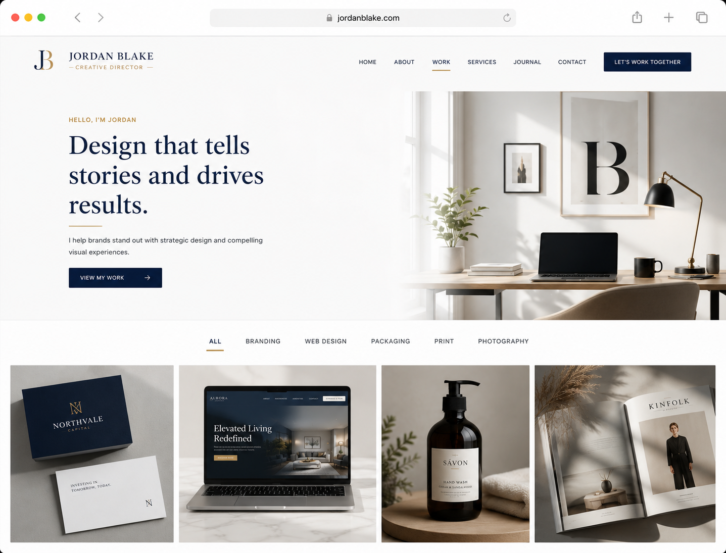 Portfolio website design example