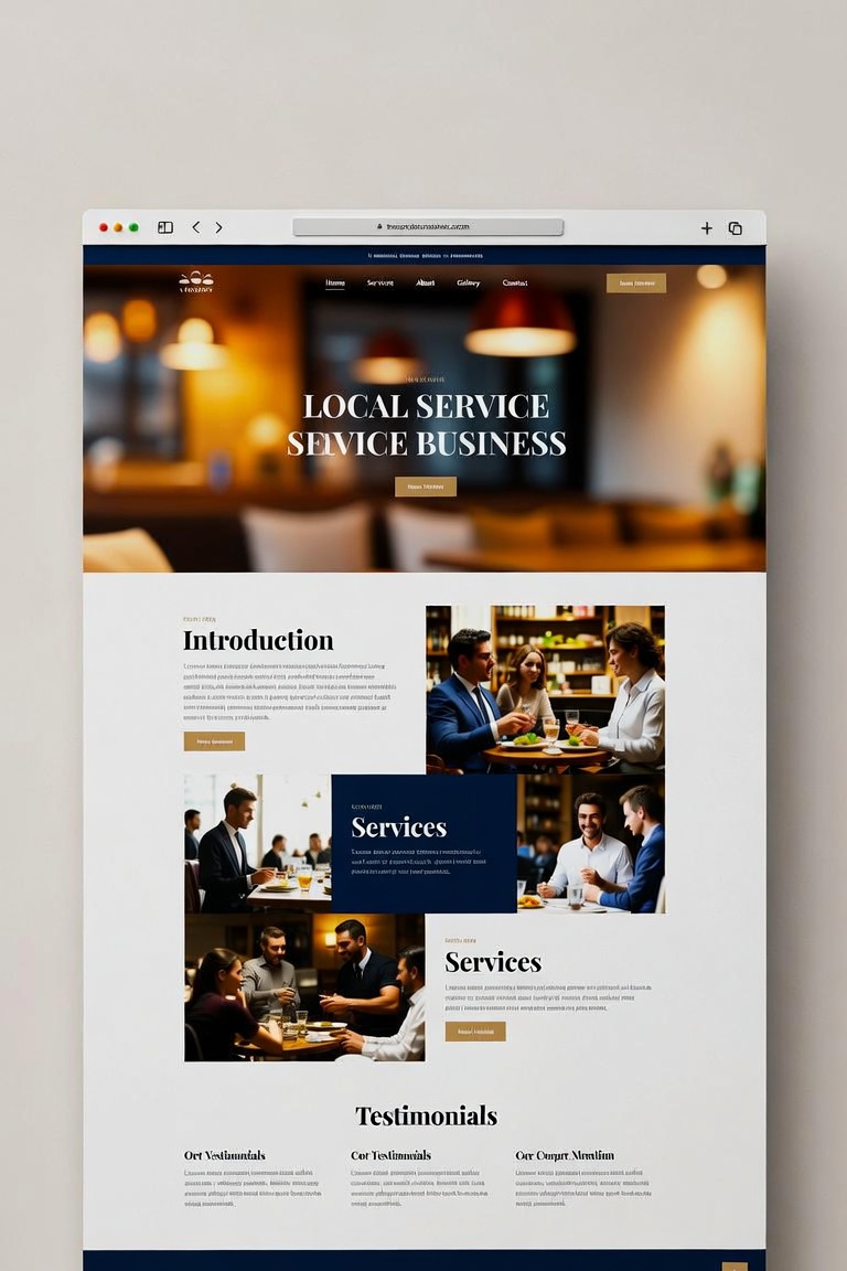 Restaurant website design mockup