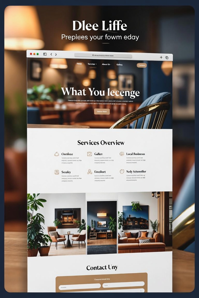 Lounge and restaurant website design mockup