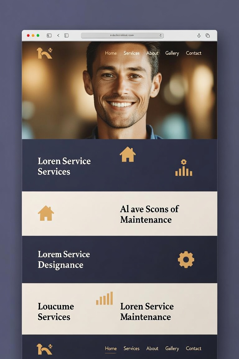 Home services business website mockup