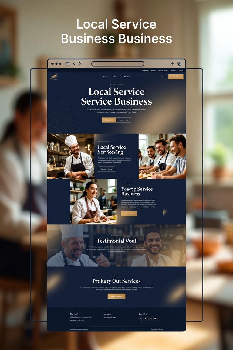 Local restaurant business website mockup