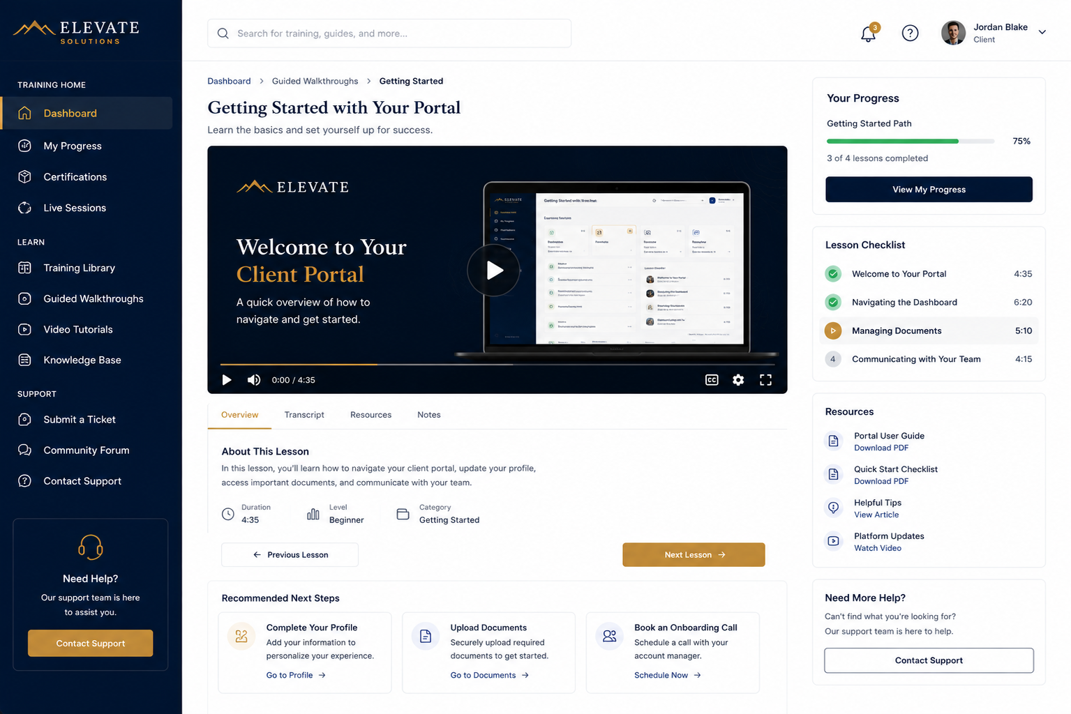 Training and ongoing support service preview